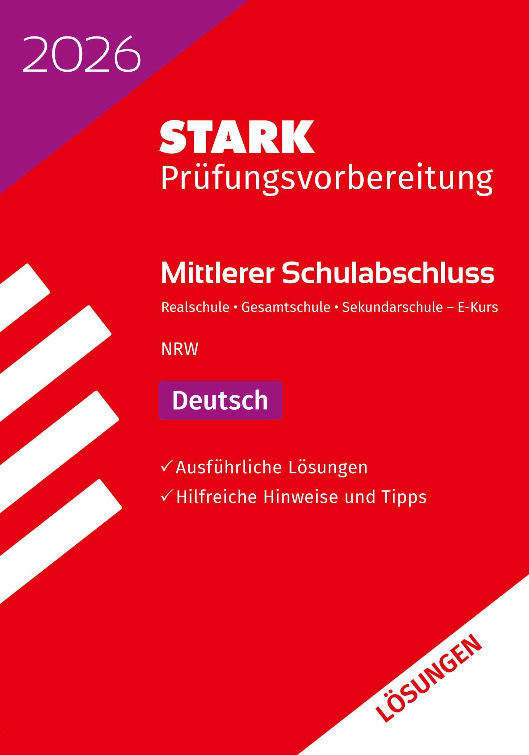 STARK Lösungen zu Deutsch E-Kurs - Mittlerer Schulabschluss (MSA) 2026 NRW - Prüfungsvorbereitung Social Sciences