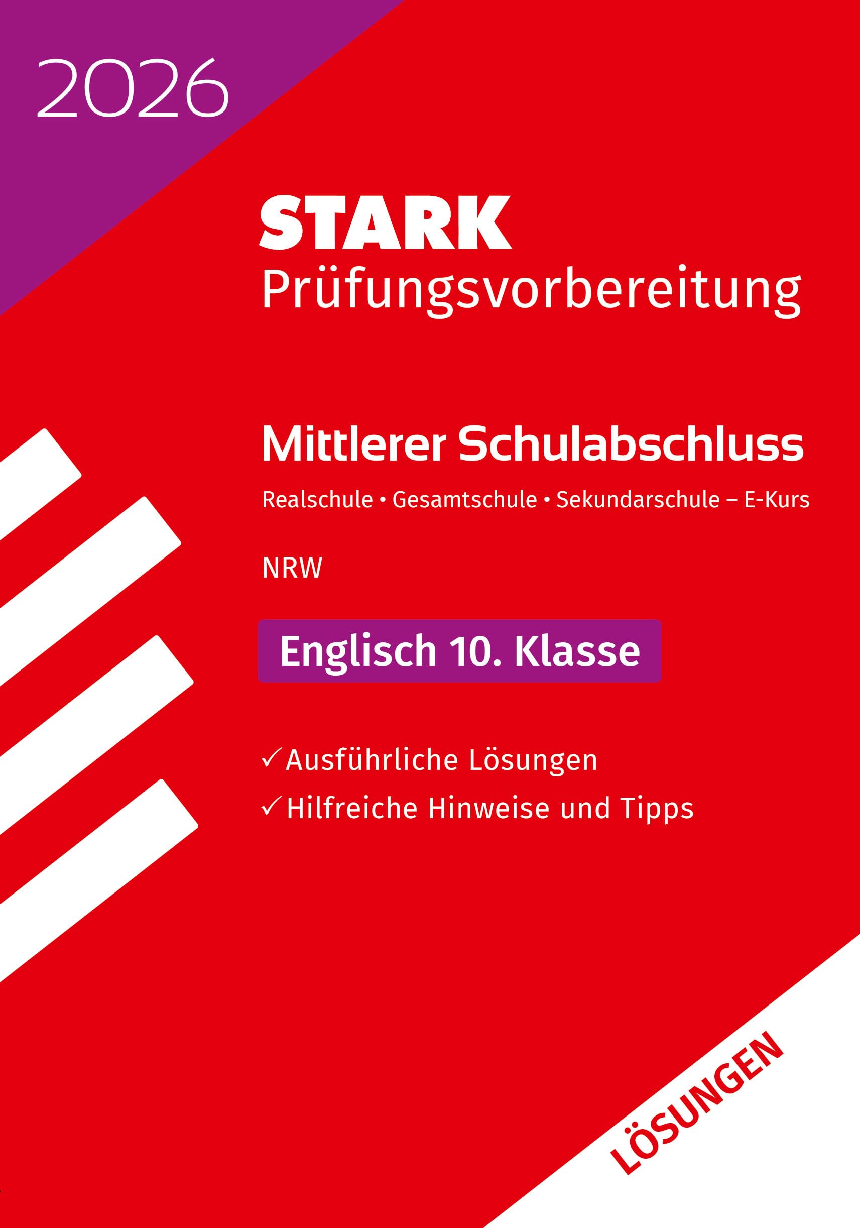 STARK Lösungen zu Englisch E-Kurs - Mittlerer Schulabschluss (MSA) 2026 NRW - Prüfungsvorbereitung Foreign Languages ​​& Dictionaries