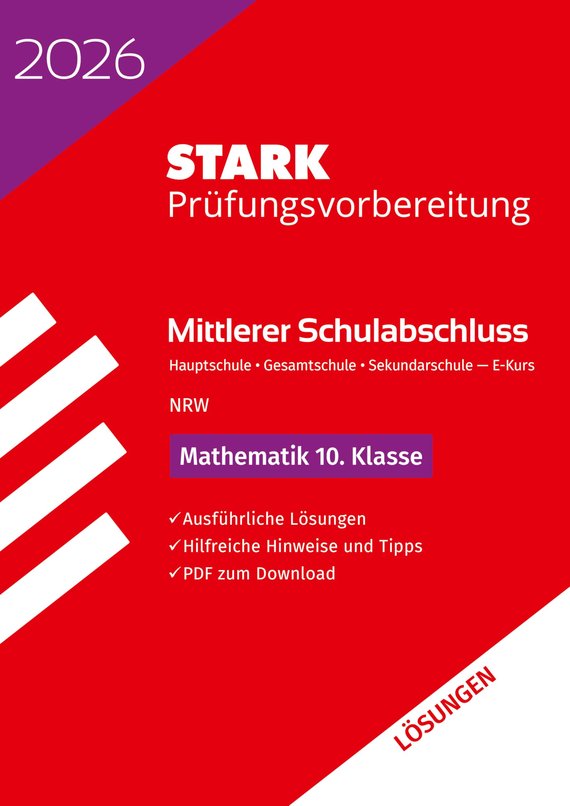 STARK Lösungen zu Mathematik E-Kurs - Mittlerer Schulabschluss (MSA) 2026 NRW Hauptschule/Gesamtschule/Sekundarschule - Prüfungsvorbereitung book