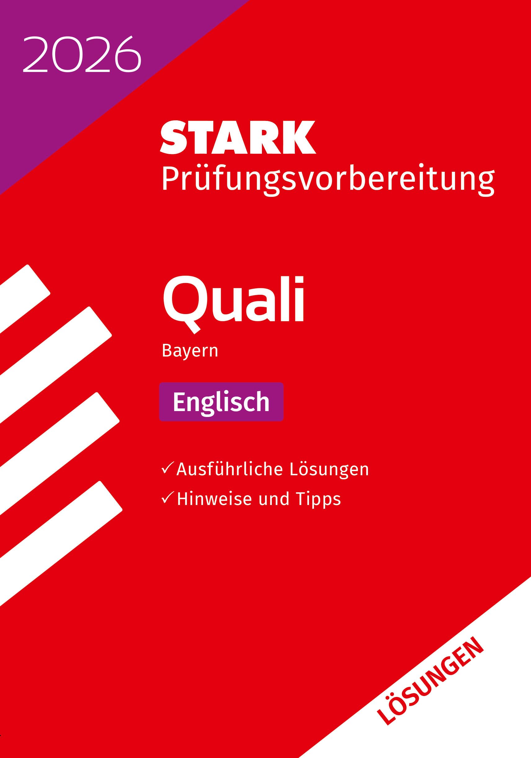 STARK Lösungen zu Englisch 9. Klasse - Quali Mittelschule 2026 Bayern - Prüfungsvorbereitung Foreign Languages ​​& Dictionaries