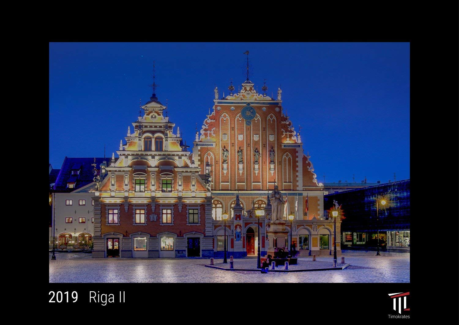 Riga II 2019 - Édition noire - Calendrier mural Timokrates, calendrier photo, calendrier photo - DIN A3 (42 x 30 cm) Film, Art & Culture