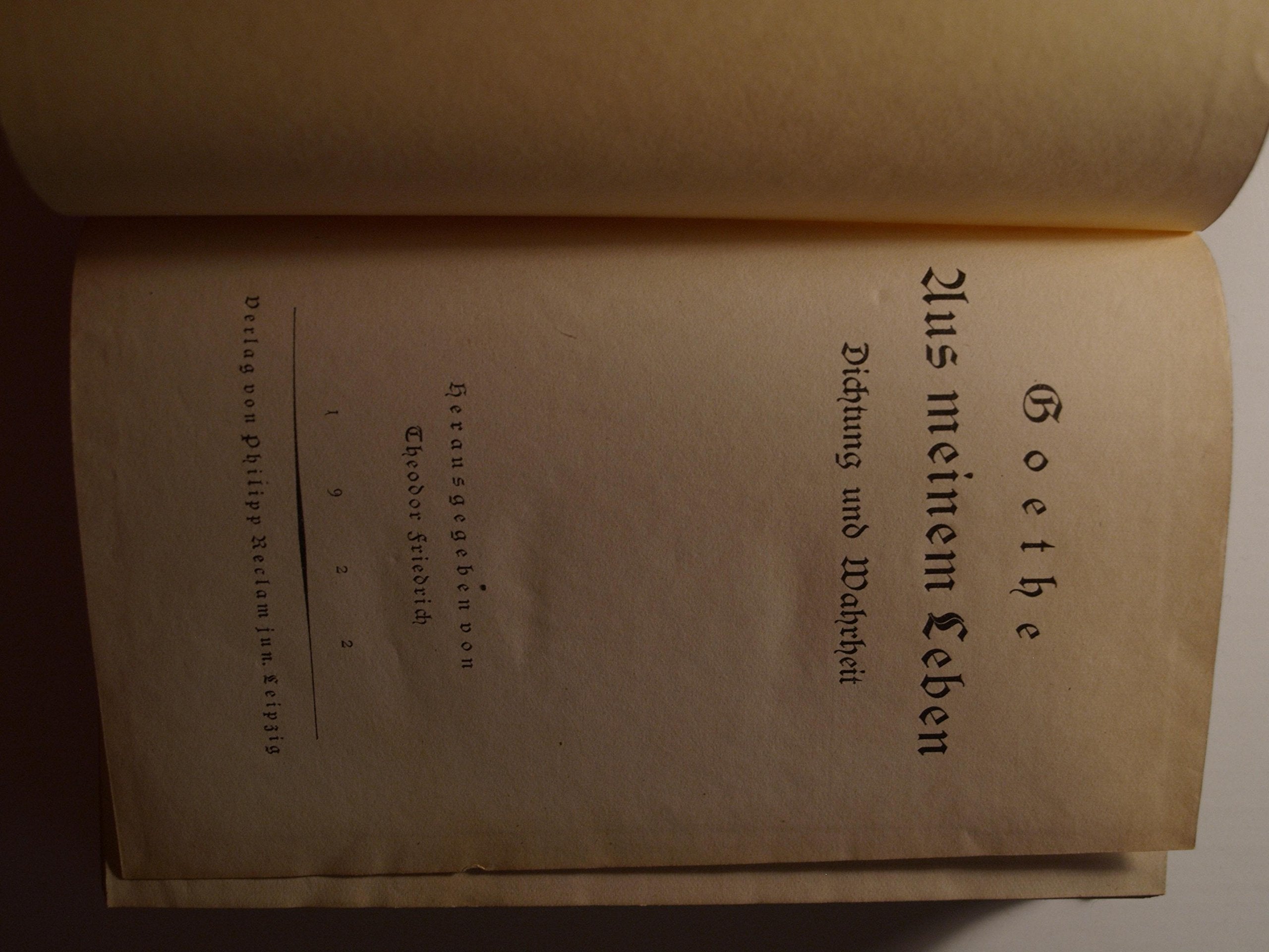 Aus meinem Leben, Dichtung und Wahrheit Contemporary literature
