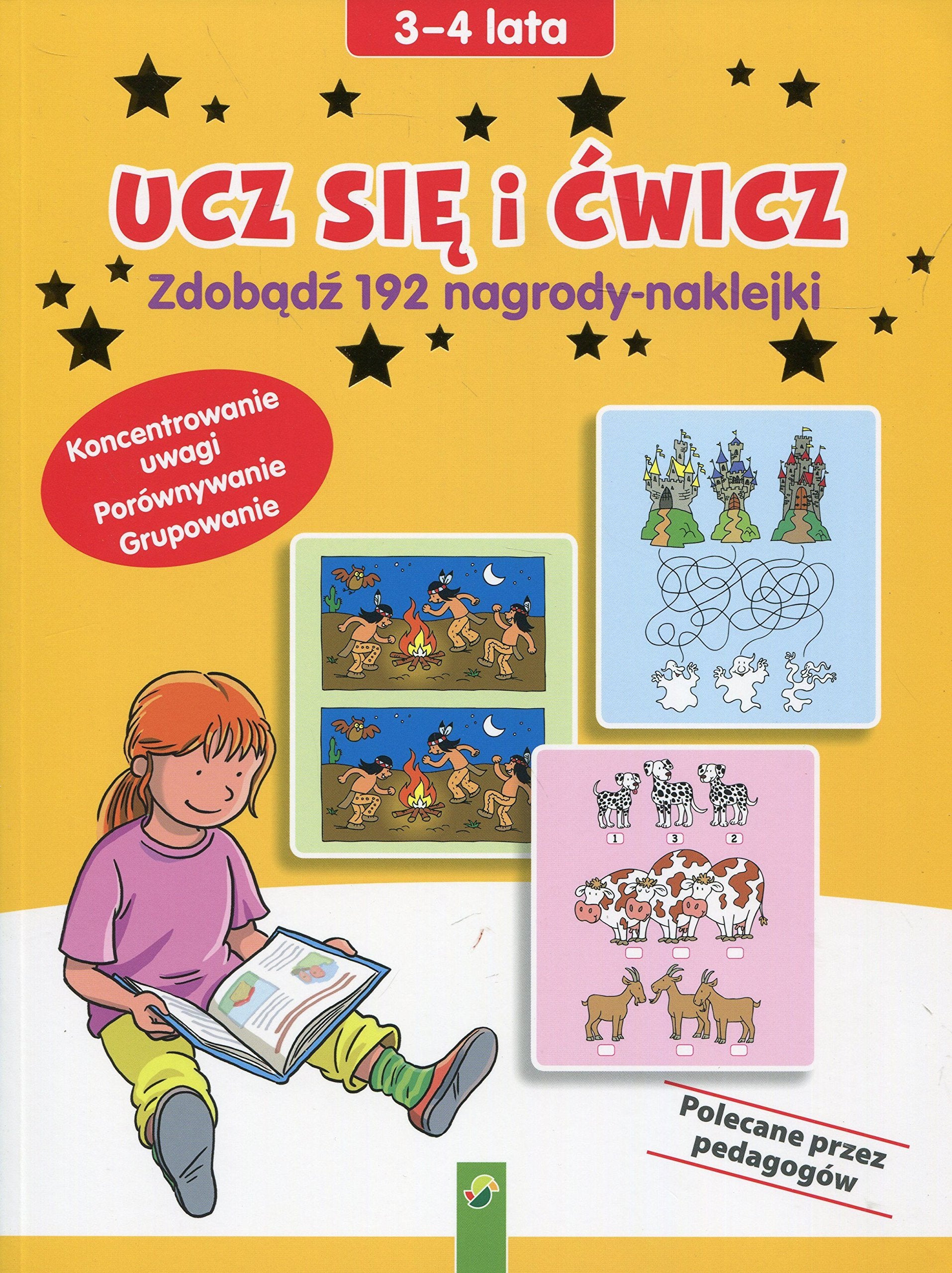Ucz się i ćwicz 3-4 lata: Zdobądź 192 nagrody-naklejki Books