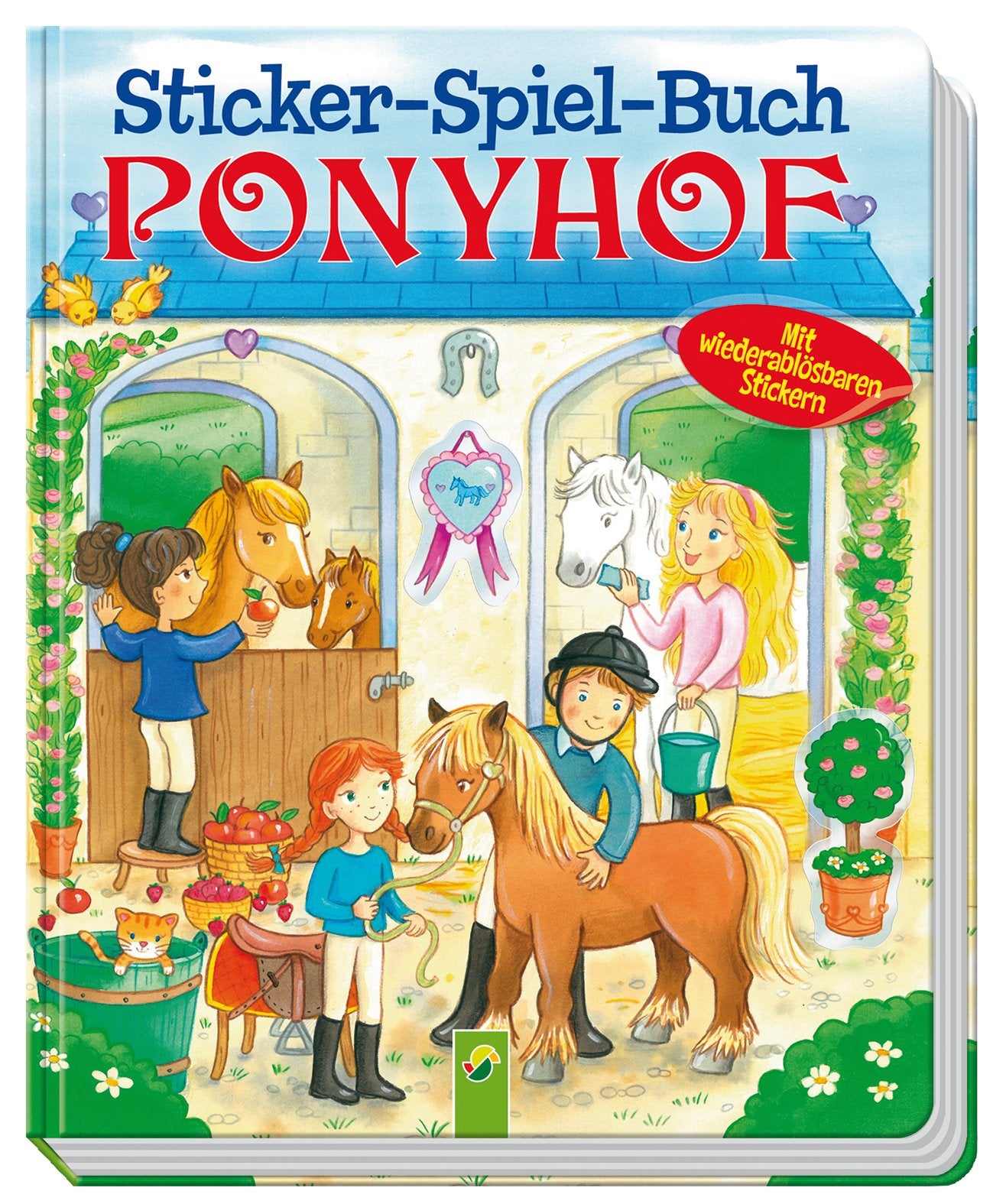 Sticker - Spiel - Buch Ponyhof: Mit wiederablösbaren Stickern Pets