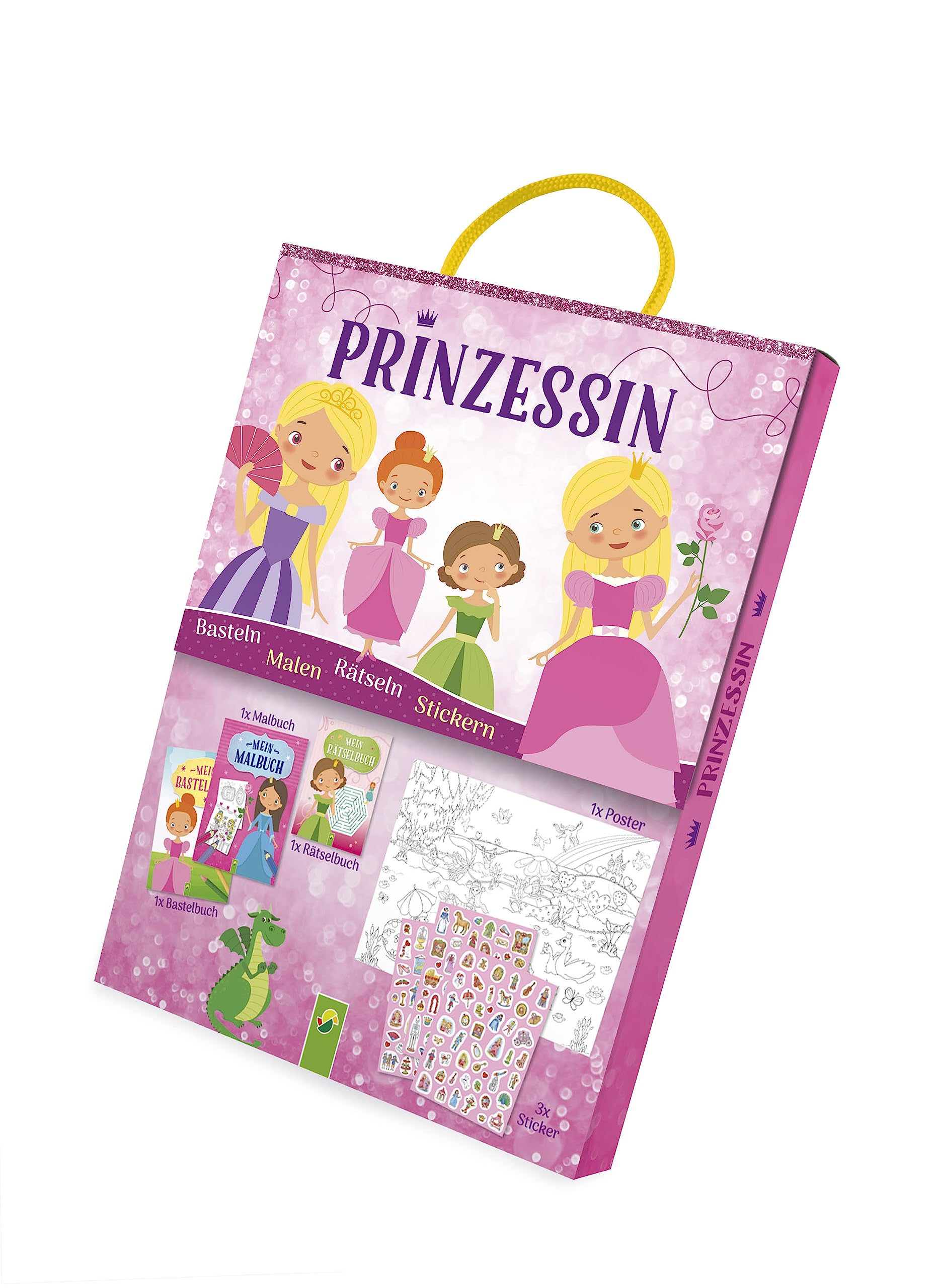 Prinzessin Spaß-Set: Set mit Malbuch, Bastelbuch, Rätselbuch und Stickern Tiptoi & Games