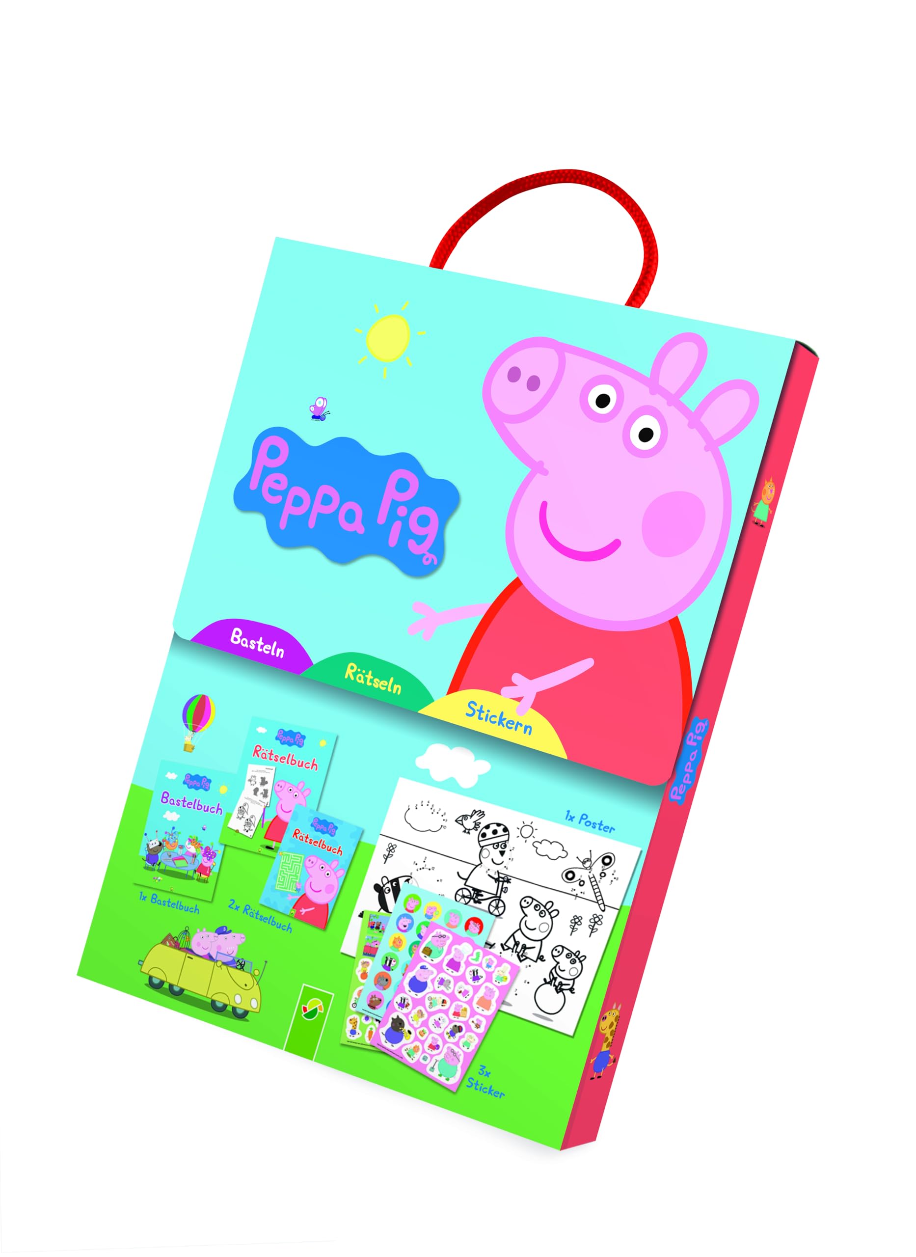 Peppa Pig Spaß-Set: Set mit Malbuch, Bastelbuch, Rätselbuch und Stickern Non-fiction