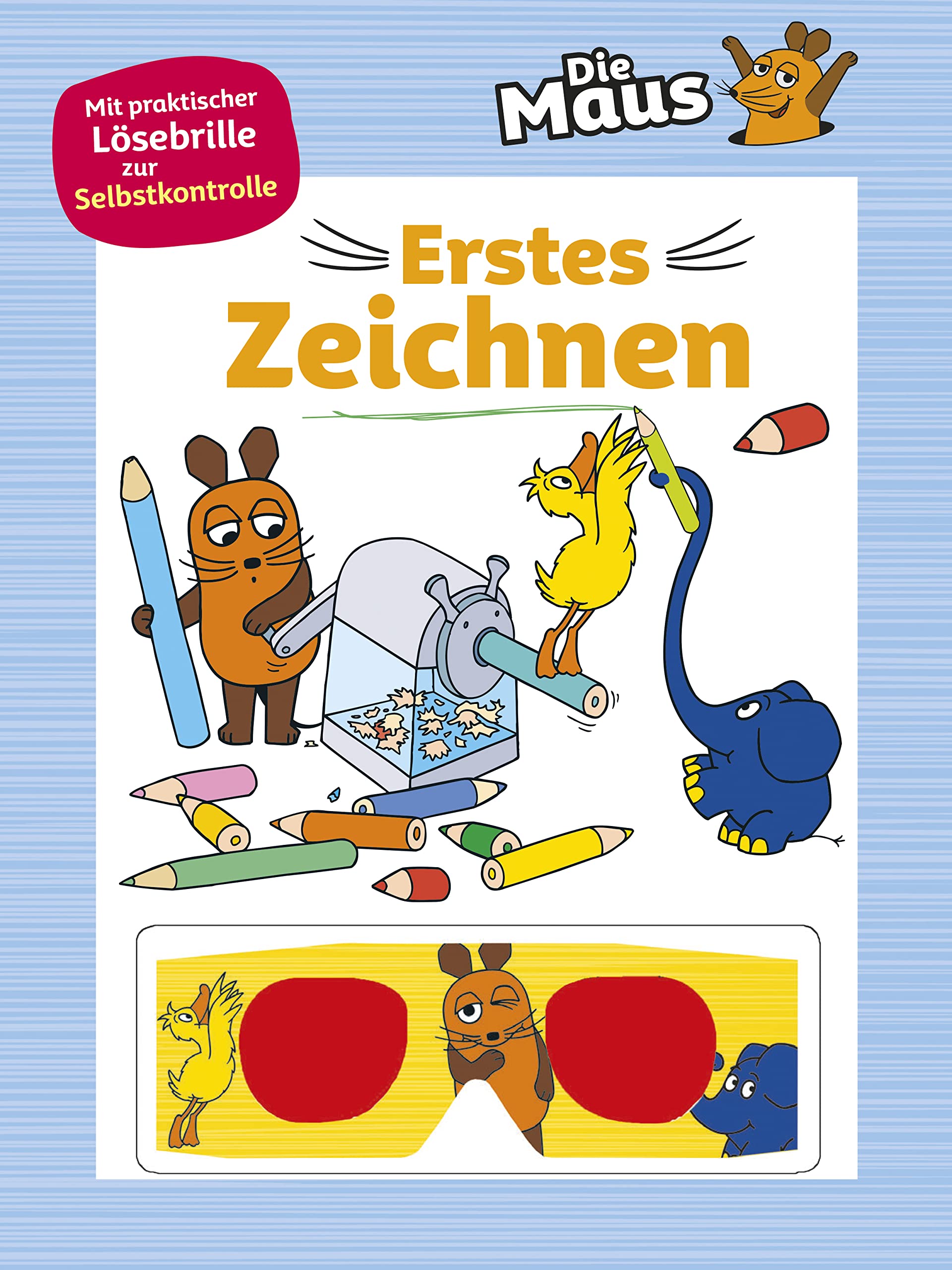 Die Maus • Erstes Zeichnen (Die Sendung mit der Maus): Mit praktischer Lösebrille zur Selbstkontrolle. Für Kinder ab 5 Jahren Non-fiction