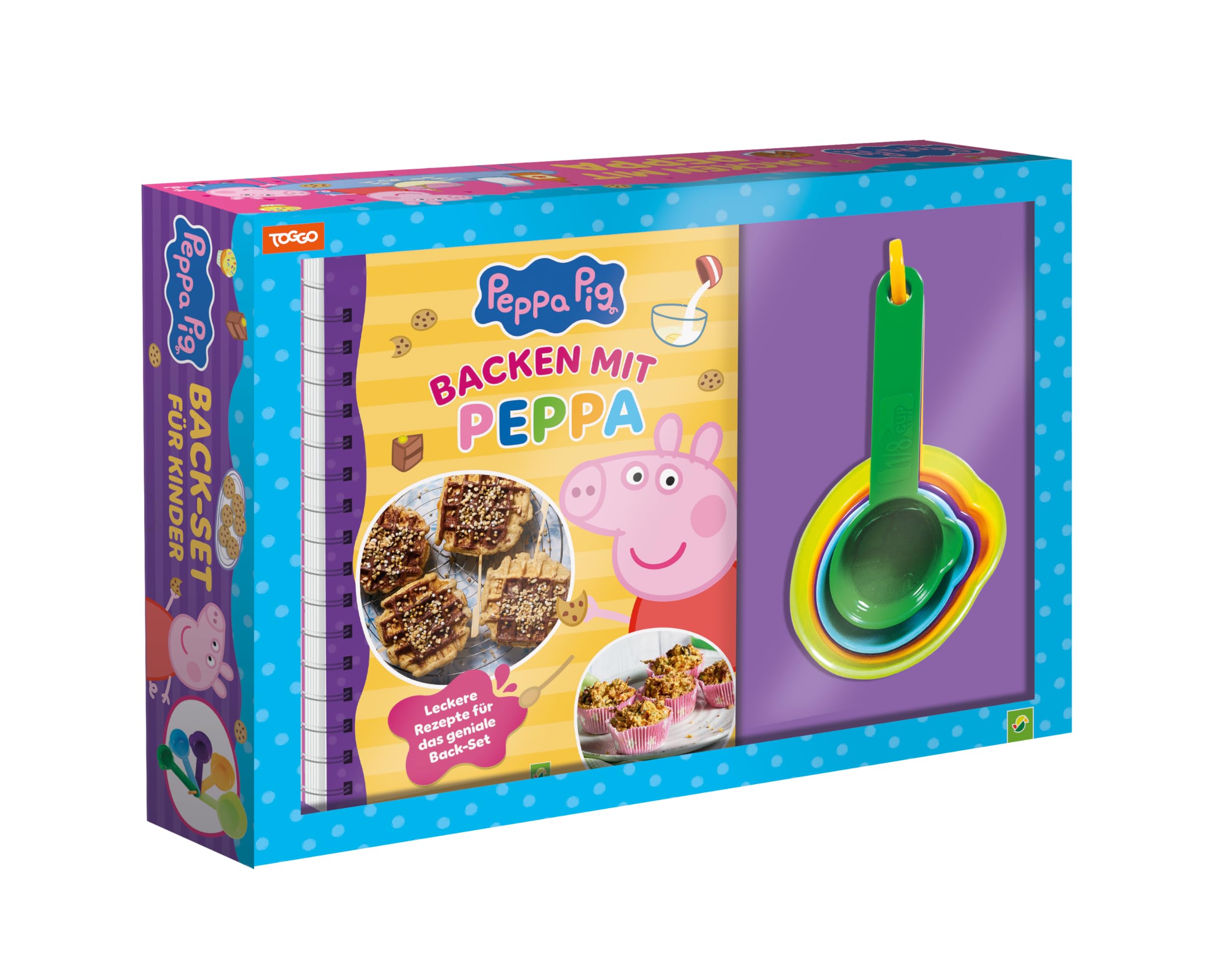 Backen mit Peppa. Peppa Pig: Back-Set für Kinder mit Rezeptbuch und 5 Messbechern. Für Kinder ab 3 Jahren Leisure, Home & Garden