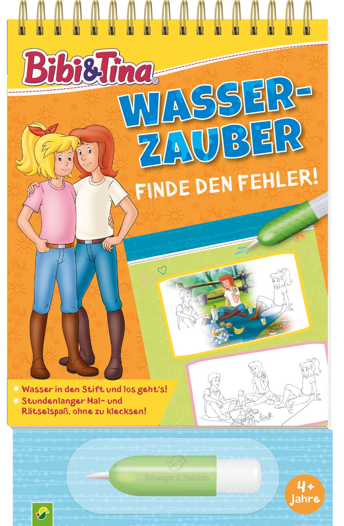 Bibi & Tina Wasserzauber | Finde den Fehler. Einfach mit Wasser malen: Mal- und Rätselbuch mit Wassertankstift für Kinder ab 4 Jahren Non-fiction