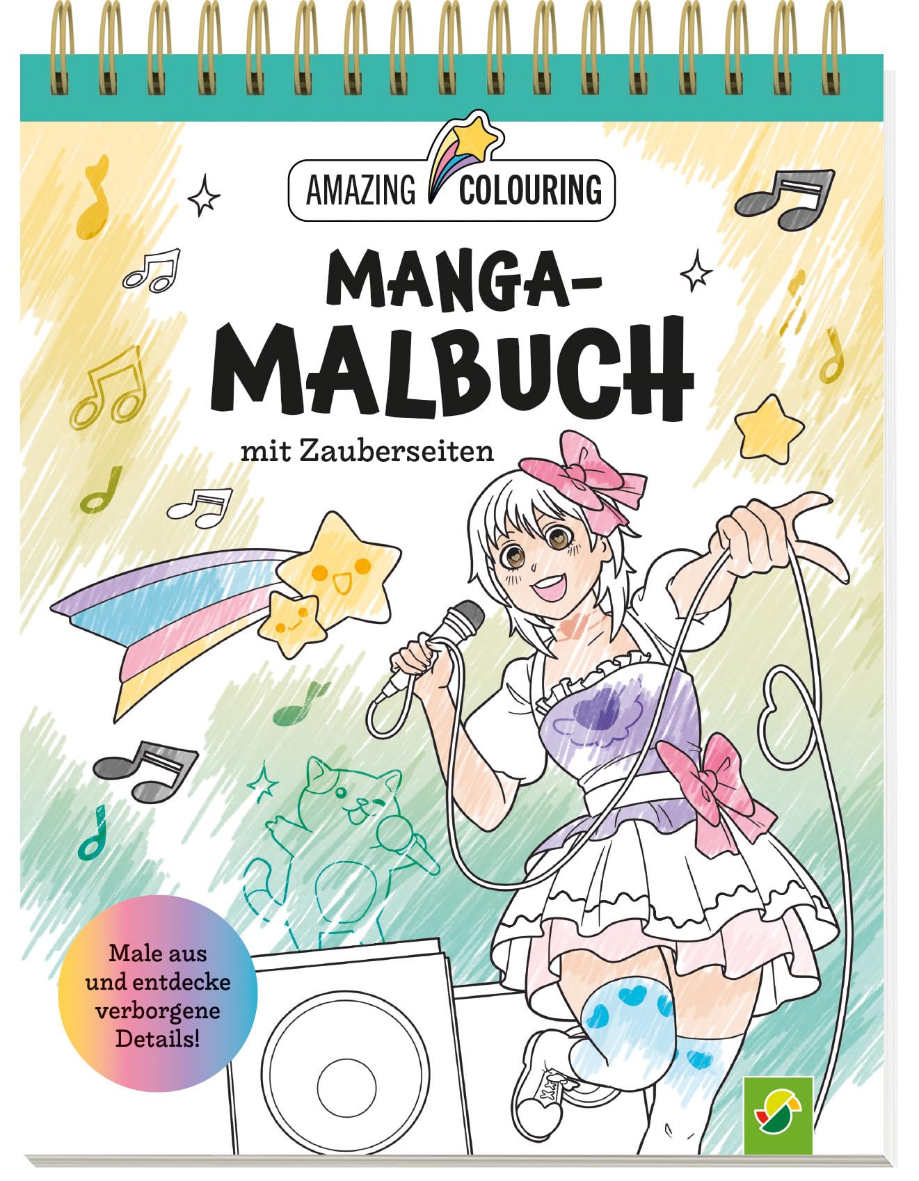 Manga-Malbuch mit Zauberseiten. Tolles Geschenk für Fans!: Ausmalen und verborgene Details entdecken | mit den Lieblingscharakteren aus Manga und Anime und coolen Activity-Extras Manga