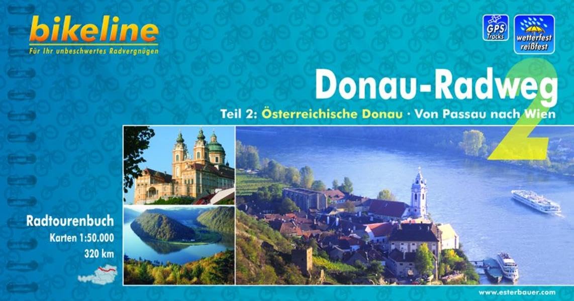 Bikeline Radtourenbuch: Donau-Radweg Teil 2: Von Passau nach Wien. 1:50.000, wetterfest/reißfest Leisure, Home & Garden