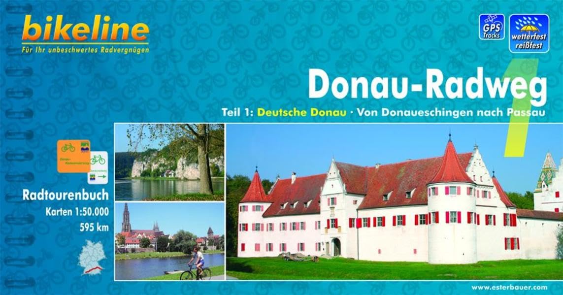 bikeline Radtourenbuch: Donau-Radweg, Teil 1: Von Donaueschingen nach Passau. 1:50.000, wetterfest/reißfest Leisure, Home & Garden