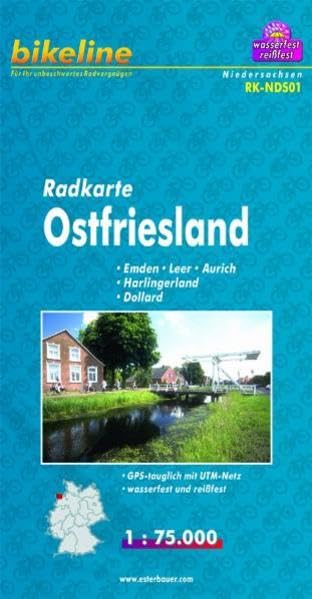 bikeline Radkarte Ost-Friesland, Emden - Leer - Aurich - Harlingerland - Dollard, 1 : 75.000, wasserfest und reißfest, GPS-tauglich mit UTM-Netz Leisure, Home & Garden