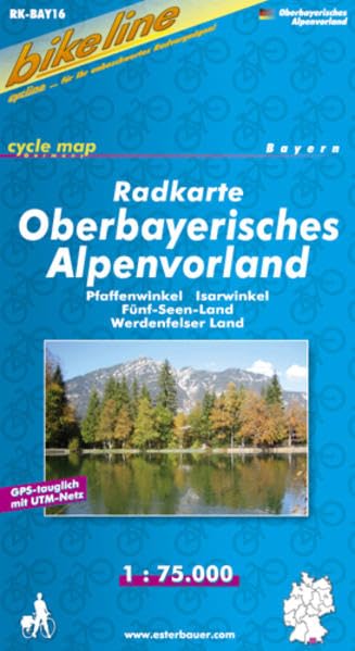 Radkarte Oberbayerisches Alpenvorland: Pfaffenwinkel, Isarwinkel, Starnberger Fünf-Seen-Land, Werdenfelser Land (RK-BAY16), 1:75.000 (Bikeline Radkarte) Leisure, Home & Garden