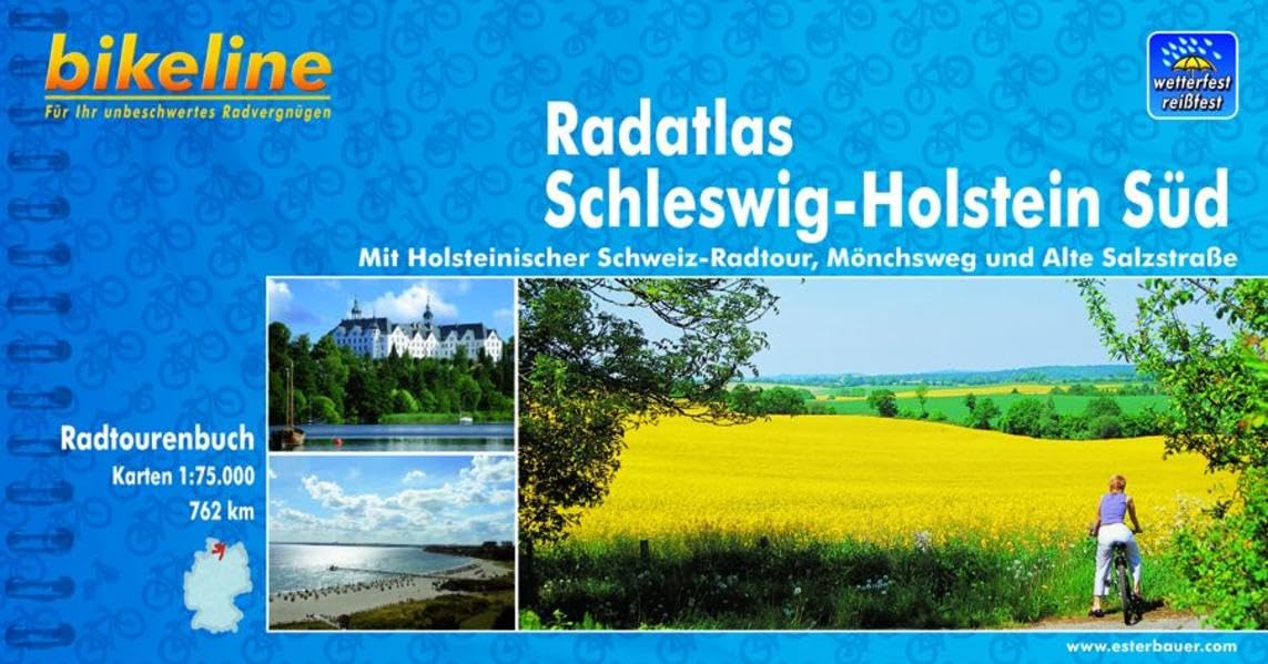 Schleswig - Holstein Süd, Radatlas: Mit Holsteinischer Schweiz-Radtour, Mönchsweg und Alte Salzstraße, 1:75 000, wetterfest und reißfest Leisure, Home & Garden