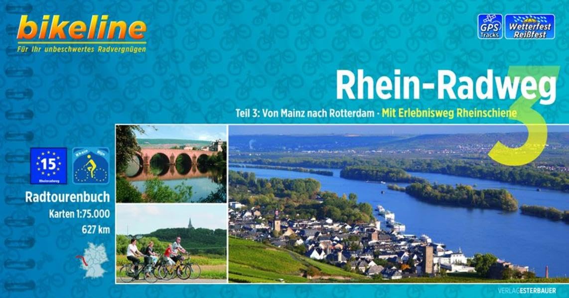 Bikeline Rhein-Radweg 3: Von Mainz nach Rotterdam. Mit Erlebnisweg Rheinschiene. Radtourenbuch 1 : 75 000, 627 km, GPS-Tracks Download, wetterfest/reißfest Leisure, Home & Garden