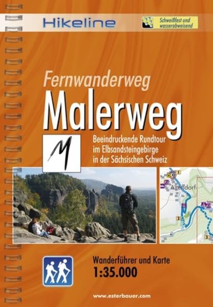Hikeline Fernwanderweg Malerweg (Elbsandsteingebirge) ca.120 km: Beeindruckende Rundtour im Elbsandsteingebirge der Sächsischen Schweiz, 1:35.000, wetterfest Leisure, Home & Garden