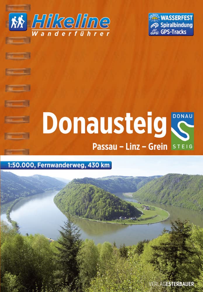 Hikeline Fernwanderweg Donausteig, 430 km: Passau-Linz-Grein, Wanderführer und Karte, 1:50.000, wetterfest, GPS-Tracks zum Download Leisure, Home & Garden