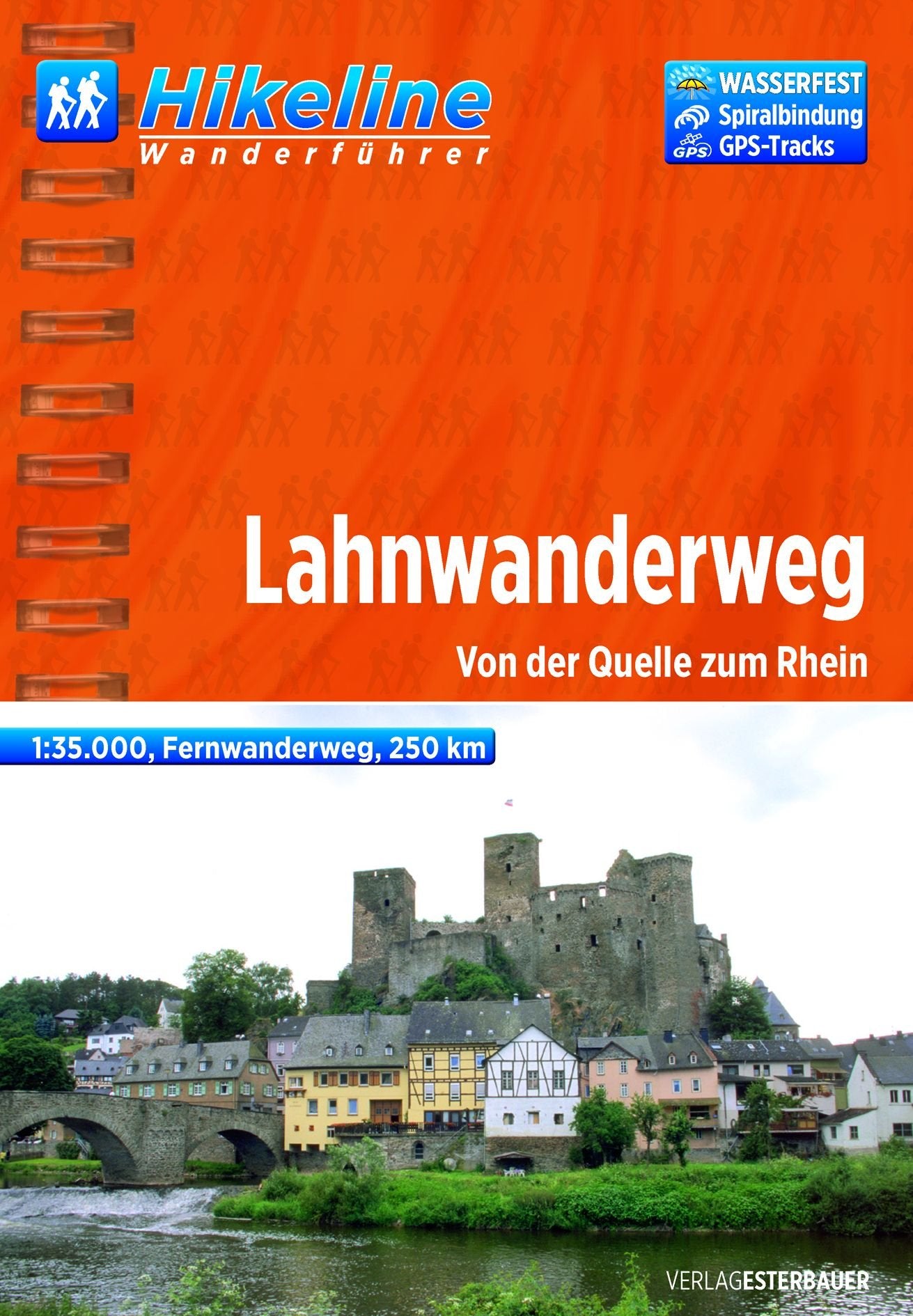 Hikeline Fernwanderweg Lahnwanderweg ca.250 km: Von der Quelle an den Rhein, 1:35.000, wasserfest und reißfest, GPS zum Download Leisure, Home & Garden