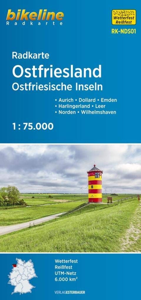 Radkarte Ostfriesland Ostfriesische Inseln: Aurich – Dollard – Emden – Harlingerland – Leer – Norden – Wilhelmshaven (Bikeline Radkarte) Leisure, Home & Garden