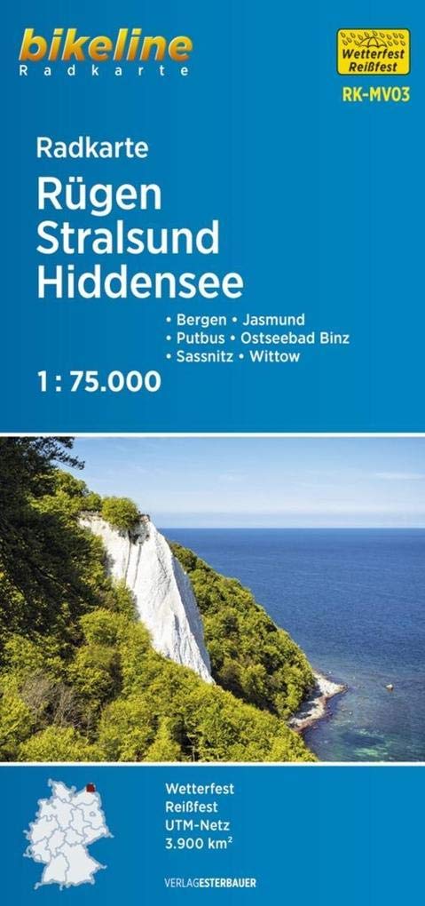 Radkarte Rügen Stralsund Hiddensee (RK-MV03) 1 : 75 000 Leisure, Home & Garden