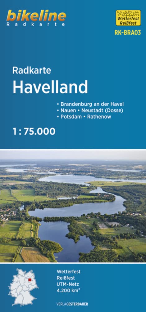 Radkarte Havelland (RK-BRA03): Brandenburg an der Havel – Nauen – Neustadt (Dosse) – Potsdam – Rathenow, 1:75.000, wetterfest/reißfest, GPS-tauglich mit UTM-Netz (Bikeline Radkarte) Leisure, Home & Garden