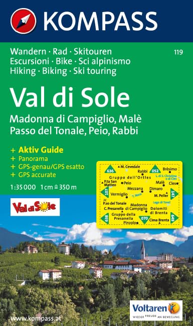 Val di Sole - Madonna di Campiglio - Malè - Passo del Tonale - Peio - Rabbi 1 : 35 000 Leisure, Home & Garden