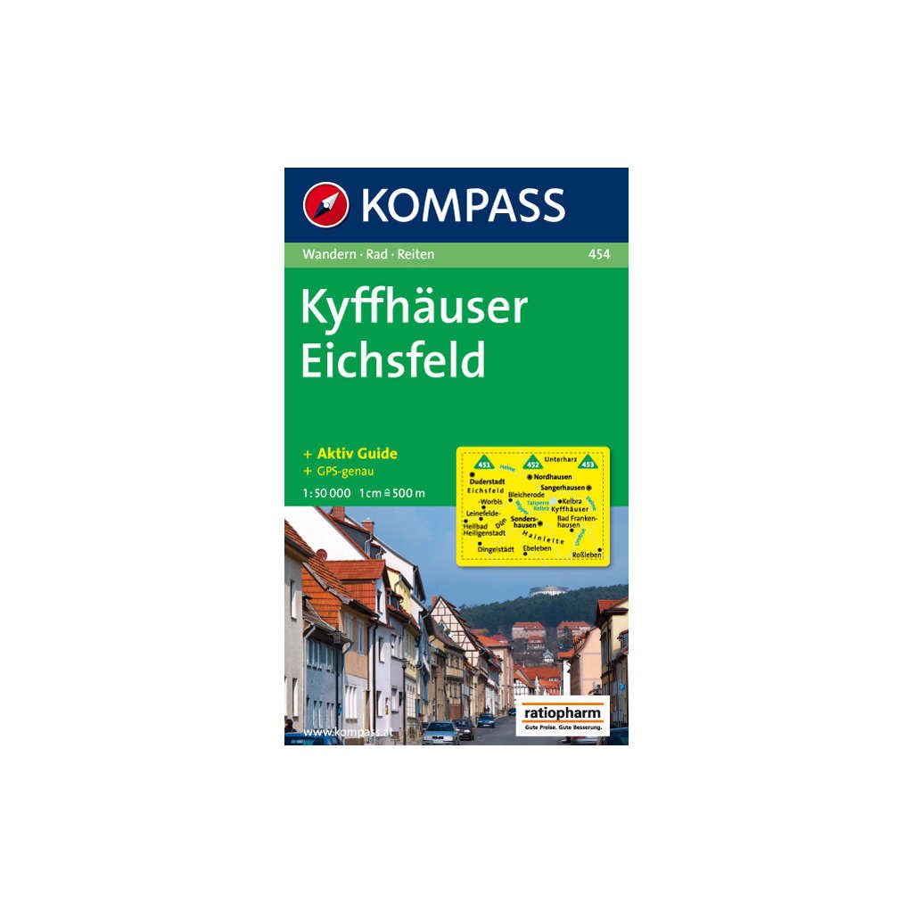 Kyffhäuser - Eichsfeld: Wanderkarte mit Kurzführer, Radrouten und Reitwegen. GPS-genau. 1:50000 (KOMPASS Wanderkarte, Band 454) Leisure, Home & Garden
