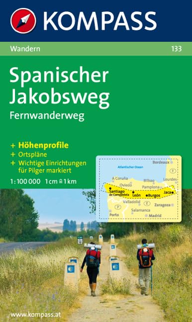 Spanischer Jakobsweg: Fernwanderweg. GPS-genau. 1:100000 (KOMPASS Wanderkarte, Band 133) Leisure, Home & Garden