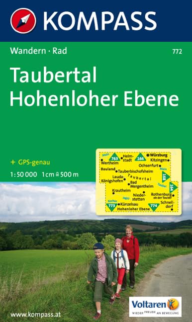 Taubertal - Hohenloher Ebene: Wanderkarte mit Radrouten. GPS-genau. 1:50000 (KOMPASS Wanderkarte, Band 772) Leisure, Home & Garden