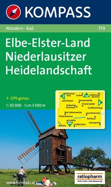 KOMPASS Wanderkarte Elbe-Elster-Land - Niederlausitzer Heidelandschaft: Wanderkarte mit Radrouten. GPS-genau. 1:50000 (KOMPASS-Wanderkarten, Band 759) Leisure, Home & Garden