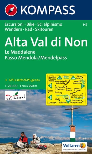 Alta Val di Non, Le Maddalene, Passo Mendola/Mendelpass 1 : 25 000: Wanderkarte mit Radrouten und Skitouren. GPS-genau. Mit Panorama Leisure, Home & Garden