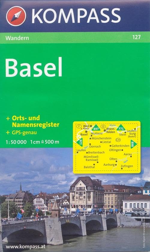 Basel: Wanderkarte mit Orts- und Namensregister. GPS-genau. 1:50000 (KOMPASS Wanderkarte, Band 127) Leisure, Home & Garden