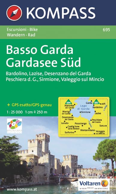 Basso Garda - Gardasee Süd: Wanderkarte mit Radrouten. GPS-genau. 1:25000 (KOMPASS Wanderkarte, Band 695) Leisure, Home & Garden