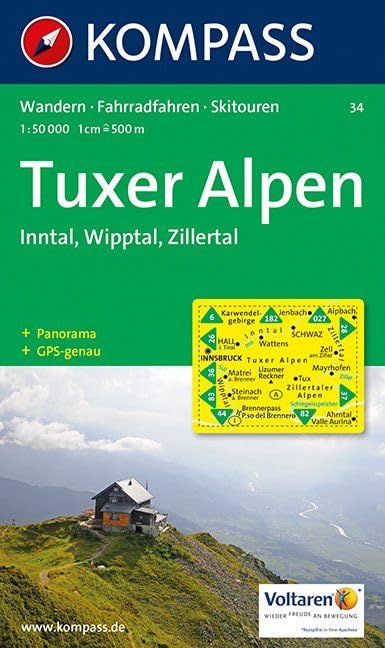 TUXER ALPEN/INNTAL/WIPPTAL 34 1/50.000 book