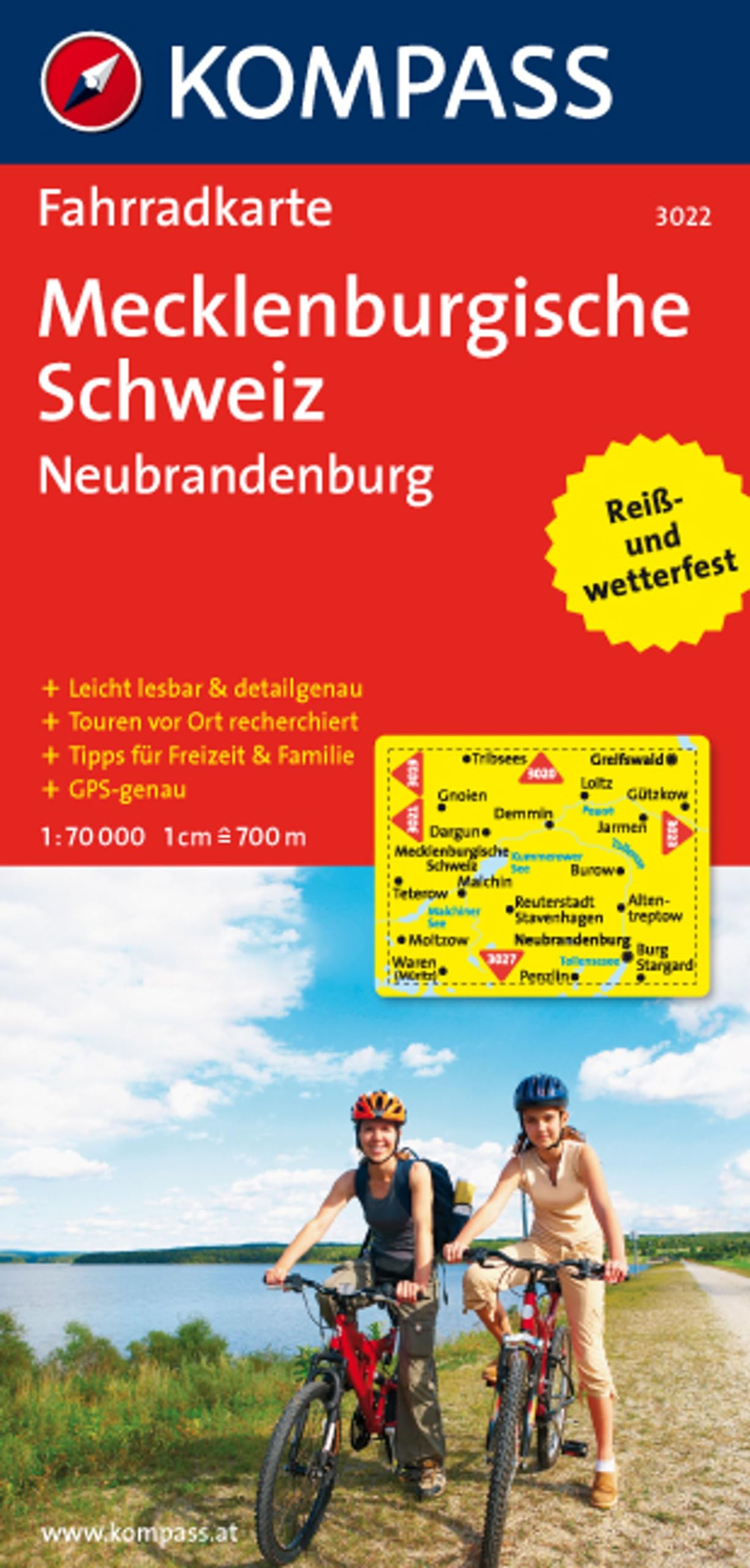 KOMPASS Fahrradkarte 3022 Mecklenburgische Schweiz - Neubrandenburg 1:70.000: reiß- und wetterfest Leisure, Home & Garden