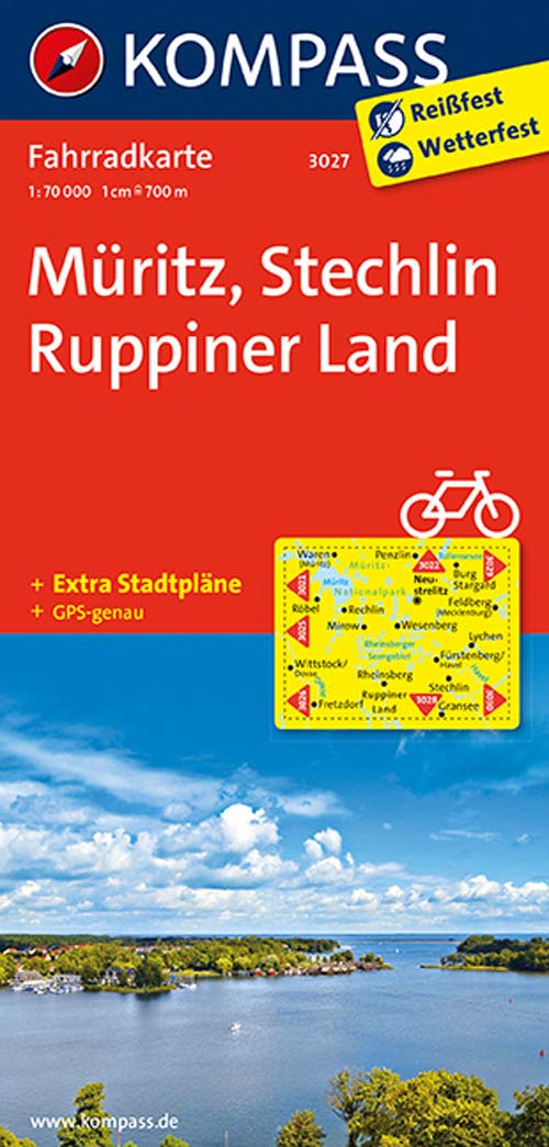 Kompass Fahrradkarte: Müritz - Stechlin - Ruppiner Land. GPS-genau. 1:70000 Leisure, Home & Garden