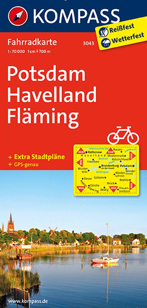 KOMPASS Fahrradkarte Potsdam, Havelland, Fläming: Fahrradkarte. GPS-genau. 1:70000 (KOMPASS-Fahrradkarten Deutschland, Band 3043) Leisure, Home & Garden