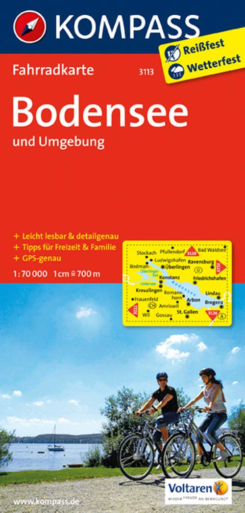 Bodensee und Umgebung: Fahrradkarte. GPS-genau. Leicht lesbar & detailgenau. Touren vor Ort recherchiert. Tipps für Freizeit & Familie. 1:70.000 Leisure, Home & Garden