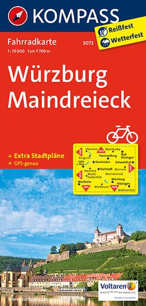 KOMPASS Fahrradkarte Würzburg - Maindreieck: Fahrradkarte. GPS-genau. 1:70000 (KOMPASS-Fahrradkarten Deutschland, Band 3073) Leisure, Home & Garden