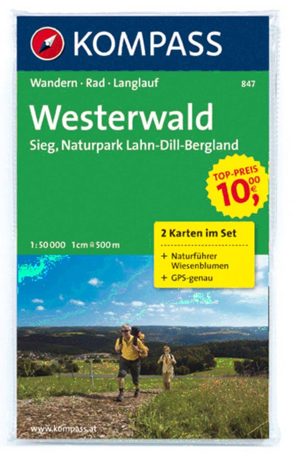 KOMPASS Wanderkarte Westerwald - Siegen - Naturpark Lahn-Dill-Bergland: Wanderkarten-Set mit Naturführer in der Schutzhülle. GPS-genau. 1:50000 Leisure, Home & Garden