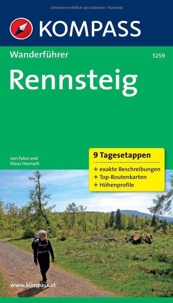 Rennsteig: Wanderführer mit Tourenkarten und Höhenprofilen (KOMPASS Wanderführer, Band 5259) Leisure, Home & Garden