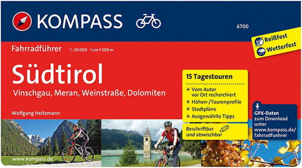 KOMPASS Fahrradführer Südtirol - Vinschgau, Meran, Weinstraße, Dolomiten: mit Routenkarten im optimalen Maßstab. Leisure, Home & Garden