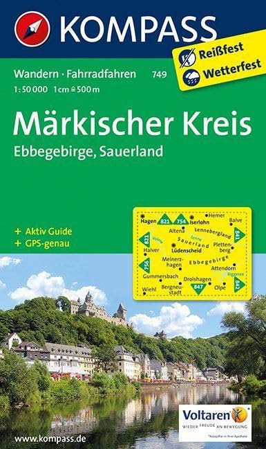 KOMPASS Wanderkarte Märkischer Kreis - Ebbegebirge - Sauerland: Wanderkarte mit Aktiv Guide und Radrouten. GPS-genau. 1:50000 (KOMPASS-Wanderkarten, Band 749) Leisure, Home & Garden