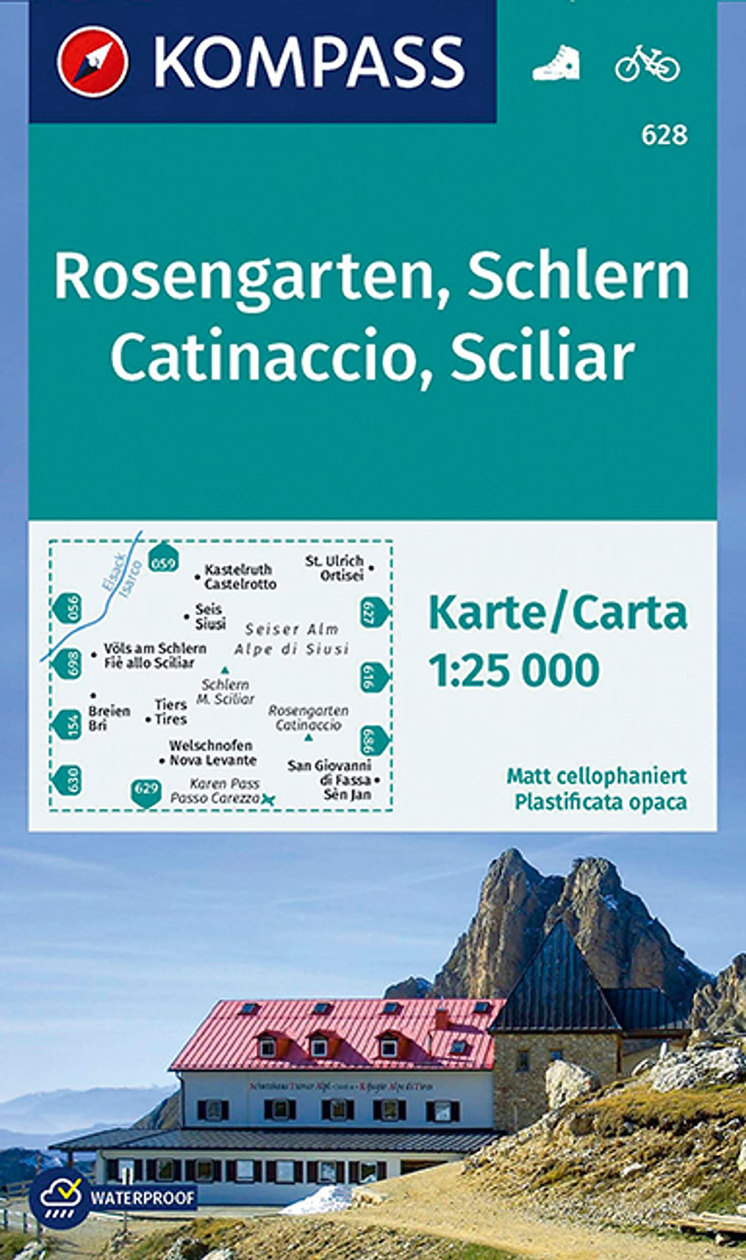 Rosengarten / Catinaccio / Schlern / Sciliar 1 : 25 000: mit Radrouten (KOMPASS Wanderkarte, Band 628) Leisure, Home & Garden