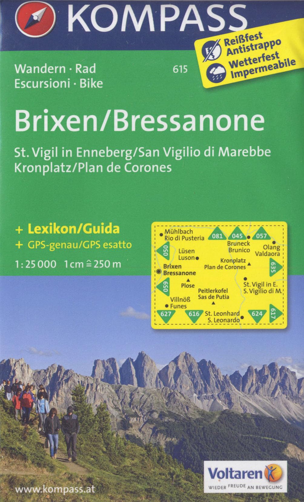 Brixen / Bressanone - St. Vigil in Enneberg / San Vigilio di Marebbe - Kronplatz / Plan de Corones: Wanderkarte mit Kurzführer und Radrouten. GPS-genau. 1:25000 (KOMPASS Wanderkarte, Band 615) Leisure, Home & Garden