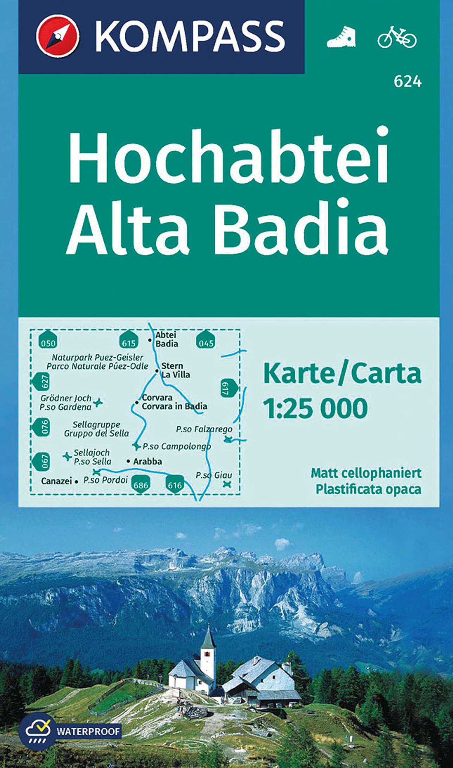 KOMPASS Wanderkarte 624 Hochabtei, Alta Badia 1:25.000: mit Radrouten Leisure, Home & Garden