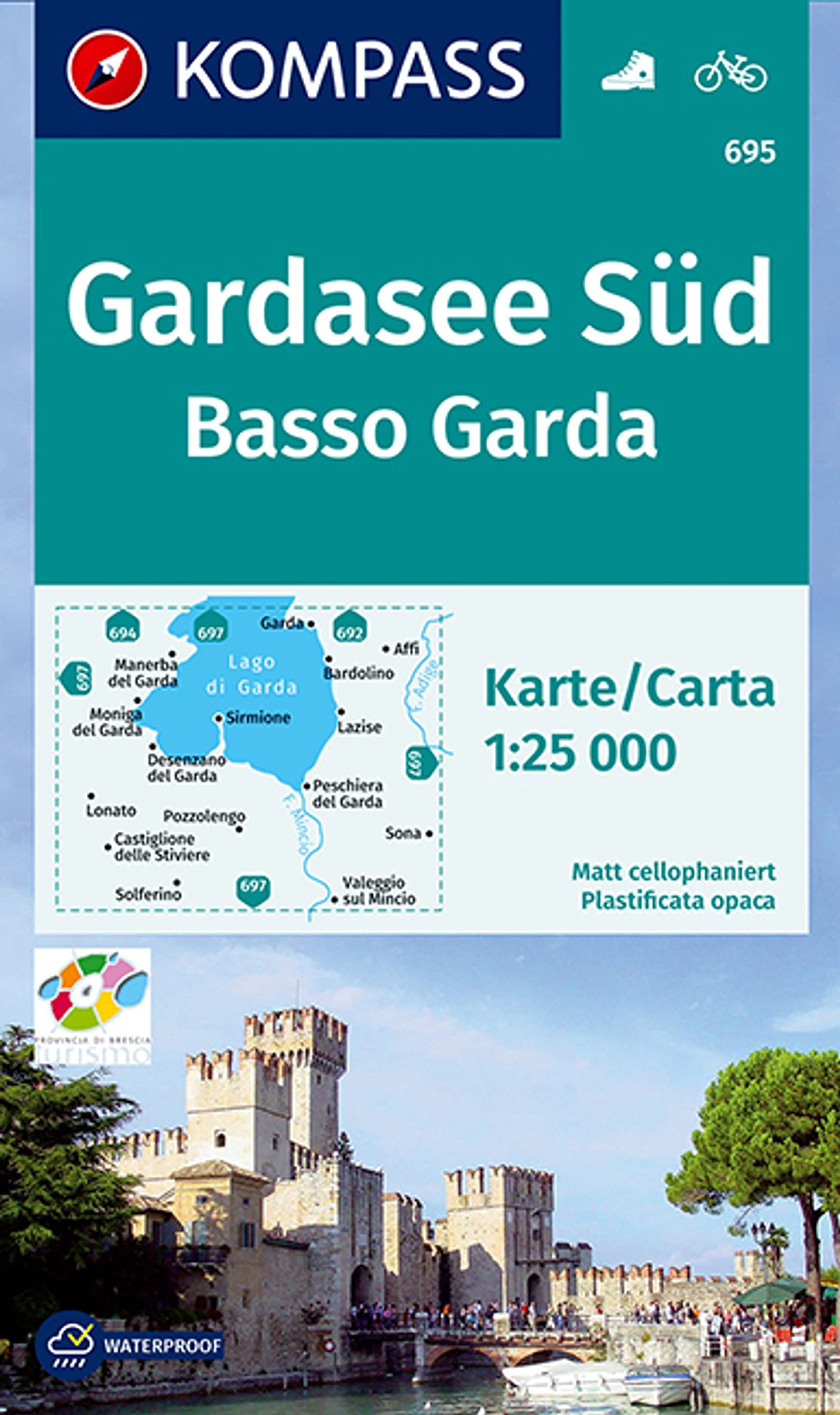 KOMPASS Wanderkarte 695 Gardasee Süd, Basso Garda 1:25.000: Wanderkarte mit Radwegen. GPS-genau. 1:25000 Leisure, Home & Garden