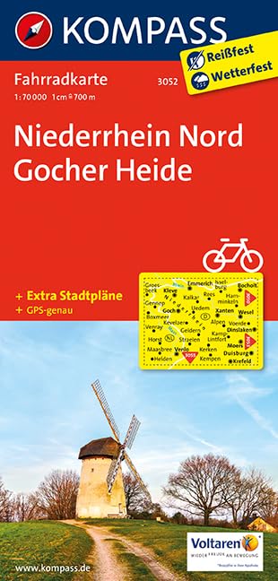 KOMPASS Fahrradkarte Niederrhein Nord - Gocher Heide: Fahrradkarte. GPS-genau. 1:70000 Leisure, Home & Garden