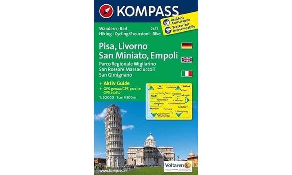 KOMPASS Wanderkarte Pisa - Livorno - San Miniato - Empoli - Parco Regionale Migliarino San Rossore Massaciuccoli - San Gimignano: Wanderkarte mit ... 1:50000 (KOMPASS-Wanderkarten, Band 2457) Leisure, Home & Garden